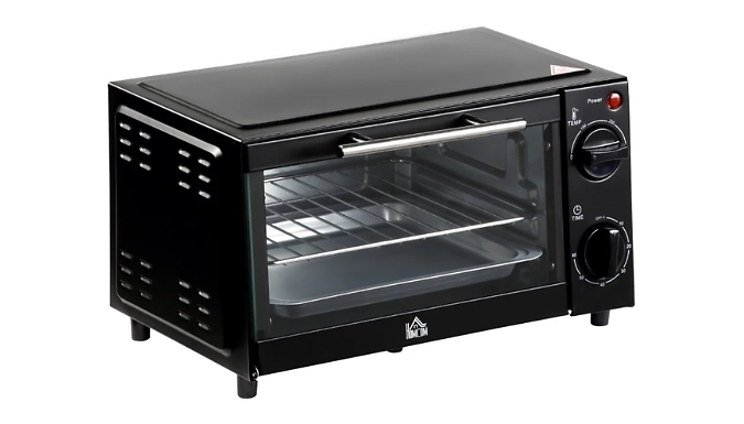 HOMCOM 9L Mini Oven - With Free Baking Tray & Wire Rack!