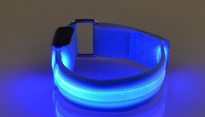 1, 2 or 4 Adjustable LED Sport Wristbands - 4 Colours