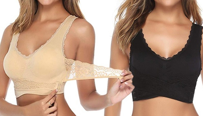 Front Cross Push Up Bra – 2 Colours & 3 Sizes Deal Price £7.99