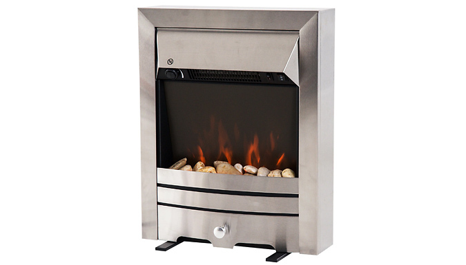 Pebble Effect LED Flame Fireplace