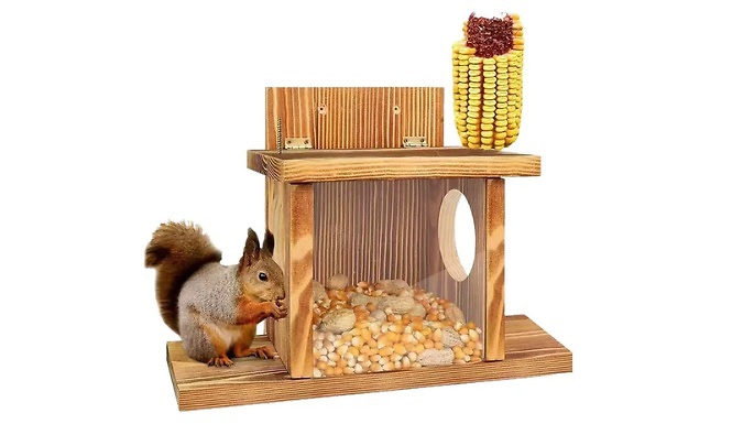 Wooden Squirrel Feeder