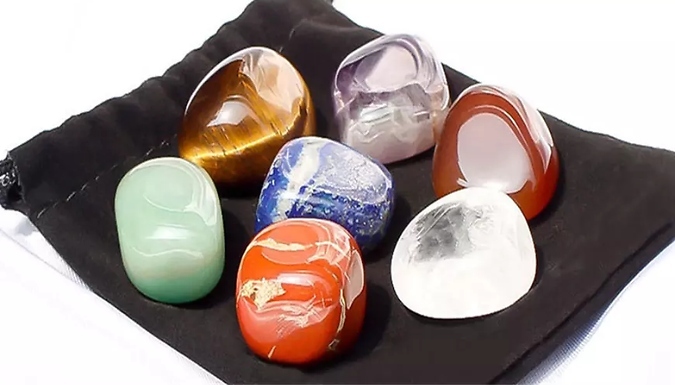 1 or 2-Pack of Seven-Piece Chakra Stone Sets