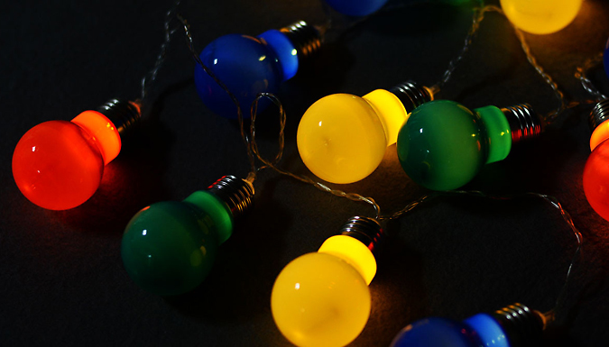 30 LED Coloured Bulb String Lights -  2 Designs