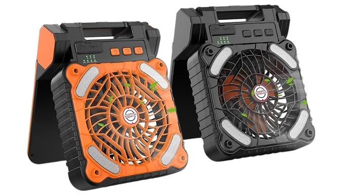 Solar-Powered Portable Fan with Night Light - 2 Colours!