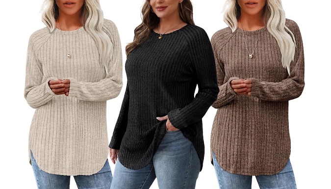 Women's Loose-Fit Crew Neck Top - 7 Colours & 5 Sizes