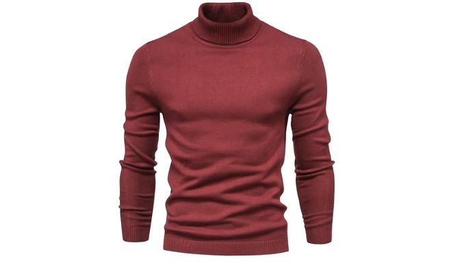 Men's Turtleneck Slim Fit Jumper - 11 Colours, 9 Sizes!