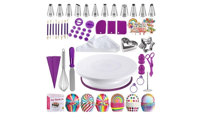253-Piece Cake Turntable Baking Set - 3 Colours!