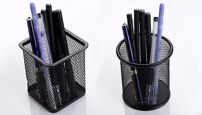 1 or 2 Metal Mesh Pen & Office Supplies Holder - 2 Options