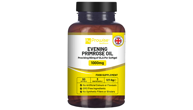 3-Month Supply of Prowise Evening Primrose Oil 1000mg - 90 Capsules from Go Groopie IE