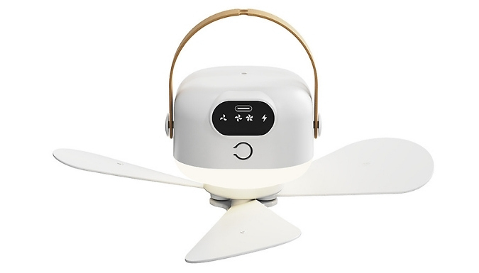 2-in-1 Portable Ceiling Fan & Light - 3 Wind Speeds