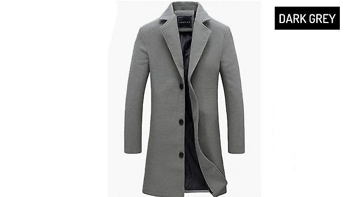 Men’s Lapel Smart Trench Coat – 7 Colours & 7 Sizes