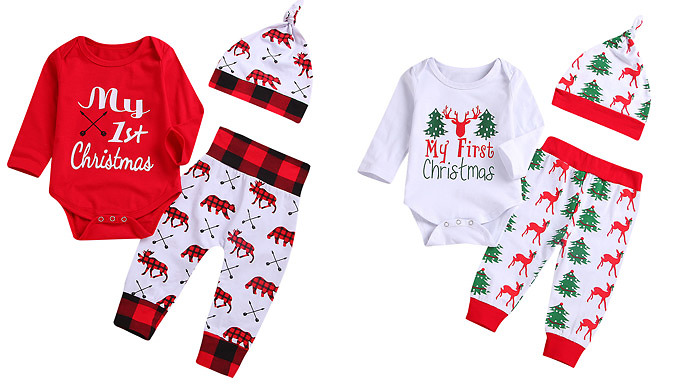 Baby's 1st Christmas Outfit - 5 Sizes & 2 Colours