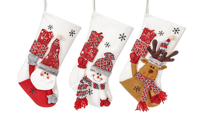 3 pack christmas stockings