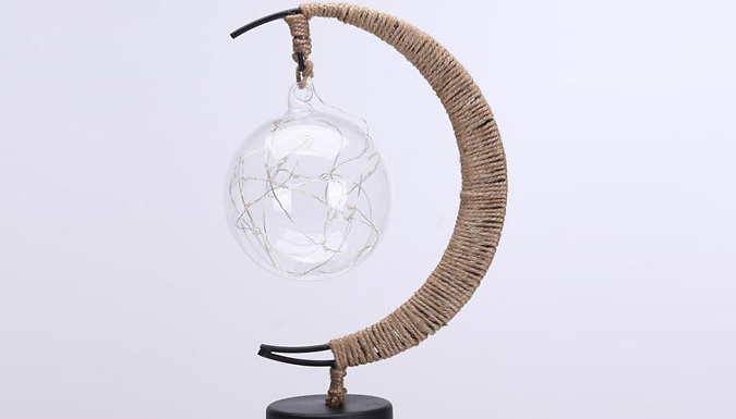 Half-Moon Hanging Rattan Bedside Lamp - 4 Styles & 4 Colours