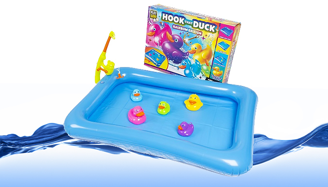 Hook That Duck A Crazy Game of Duck Hooking Fun for 2 Players with  Inflatable Pond : : Toys & Games