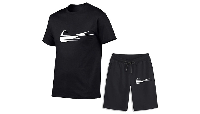 Men's Casual Short-Sleeve T-Shirt & Shorts Set - 15 Colours, 3 Colours!