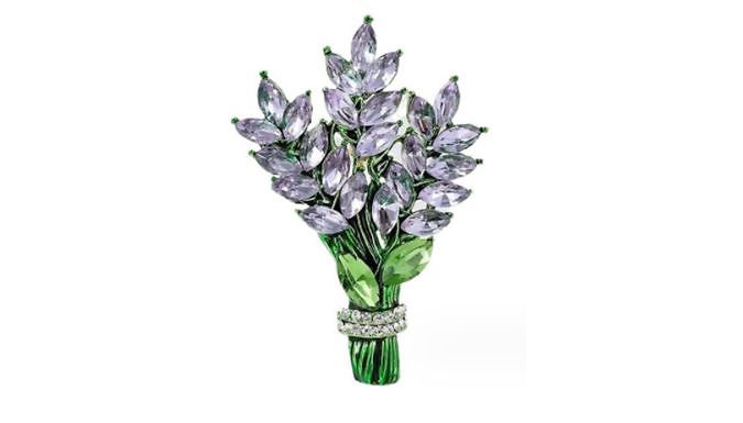 Elegant Lavender Bouquet Brooch