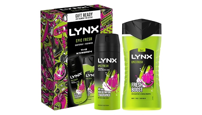 Lynx Epic Fresh 'The Wingmen' Body Wash & Body Spray Gift Set - 1, 2, 3 or 4-Pack!