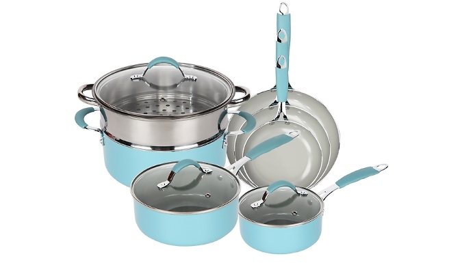 LuxPan Ceramic Induction 10-Piece Pot and Pan Set