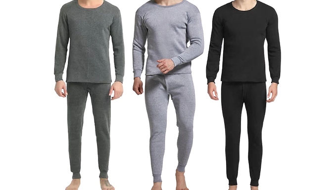 Men’s Thermal Fleece-Lined Long Johns Set - 3 Colours, 5 Sizes!