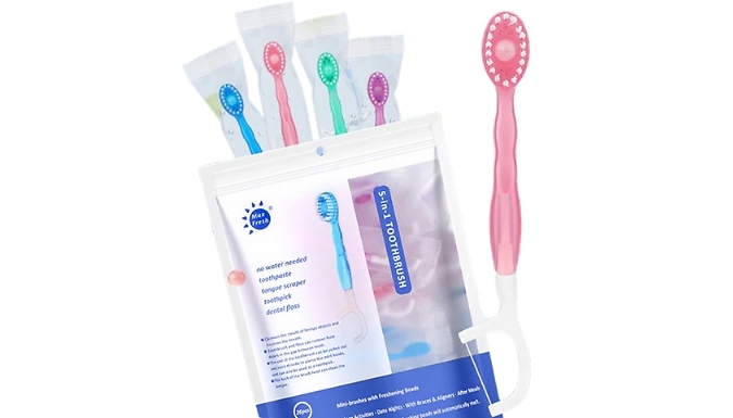 26-Pack of Portable Toothbrushes with Flosser & Bursting Bead