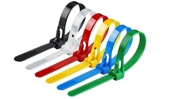 100-Pack of Reusable Nylon Cable Ties! - 3 Colours