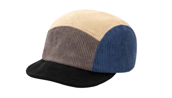 Corduroy Colour-Blocked 5-Patch Cap - 5 Colours!