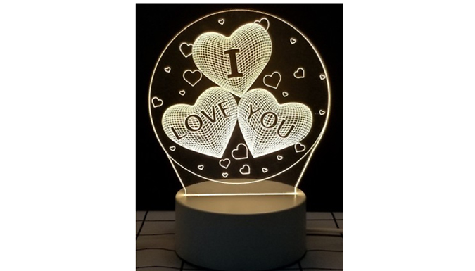 Romantic Love 3D Led Lamp - 7 Designs