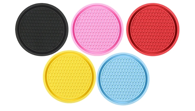 2-Pack Non-Slip Car Cup Coasters - 5 Colours