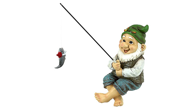 Ziggy the Fishing Garden Gnome Statue