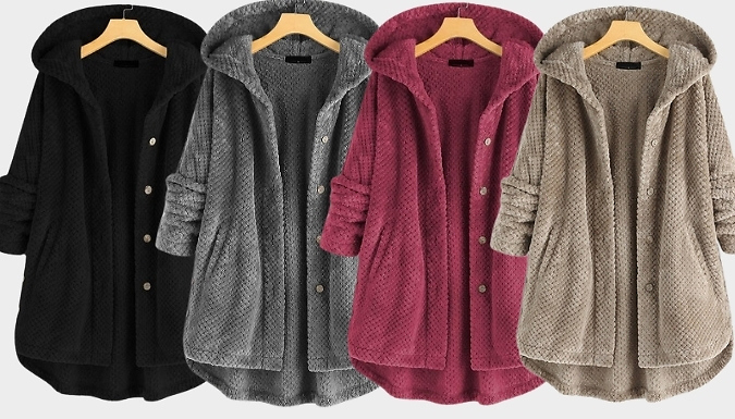 Women's Winter Long Sleeve Fleece Coat - 7 Colours & 8 Sizes
