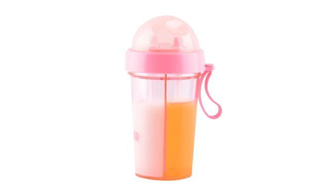 Dual Section Straw Water Tumbler - 5 Colours