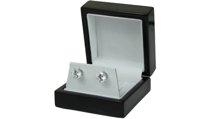 White Gold Created Diamond Stud Earrings