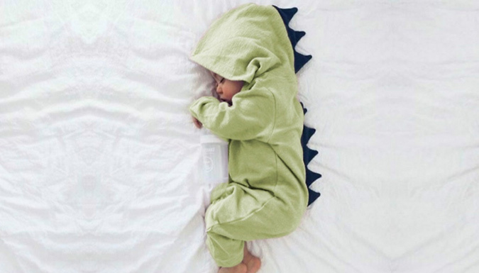 Baby Dinosaur Spikes Hooded Onesie - 6 Colours & 3 Sizes at Go Groopie IE