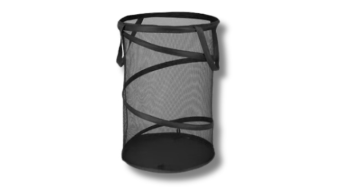 Collapsible Spiral Mesh Laundry Basket - Black or White