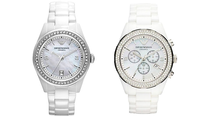 Emporio armani outlet watch white ceramic