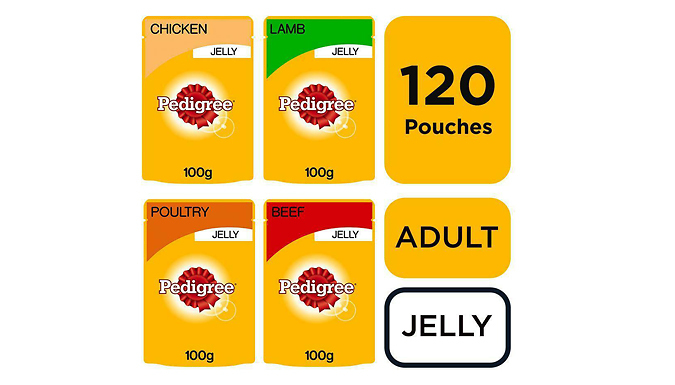 120 x 100g Pedigree Mixed Selection Dog Pouches - Gravy or Jelly