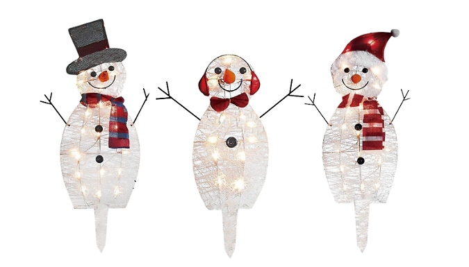 Acrylic Christmas Snowman Family Lights