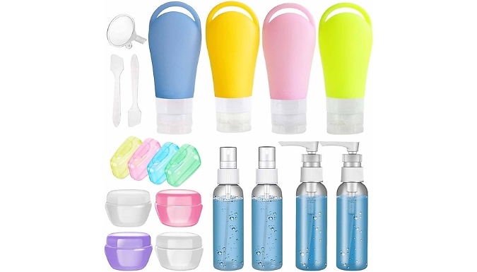 21-Piece Travel Toiletry Container Set. at Go Groopie IE