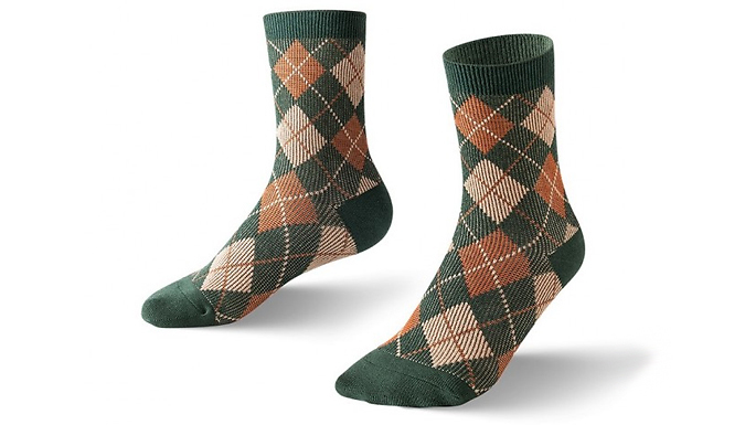 Women's Retro-Style Plaid Comfort Socks - 5 colours & 1 or 5 Pack