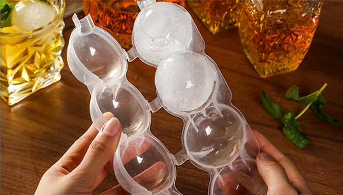 4 Cavity Ice Ball Maker Mould - 1, 2 or 4 Pack