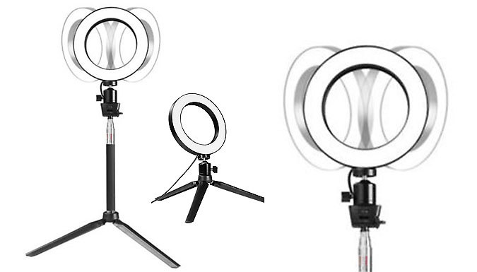 LED Dimmable Studio Ring Lights with Adjustable Stand - 2 Sizes