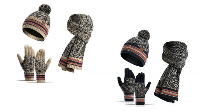 Unisex Hat, Scarf and Gloves Set - 3 Colours