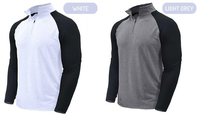 Two-Tone Zipped High-Neck Sweatshirt - 8 Colours, 4 Sizes