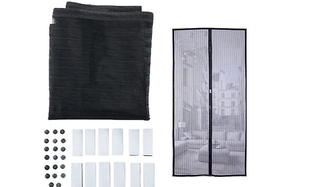 1 or 2 Pairs of Magnetic Anti-Mosquito Door Curtains - 2 Colours & 3 Sizes