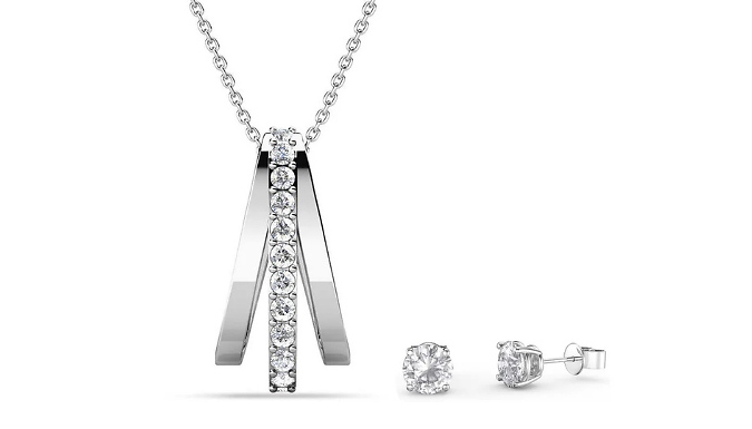 Arielle Pendant & Earring Gift Set with Swarovski Elements - 2 Colours