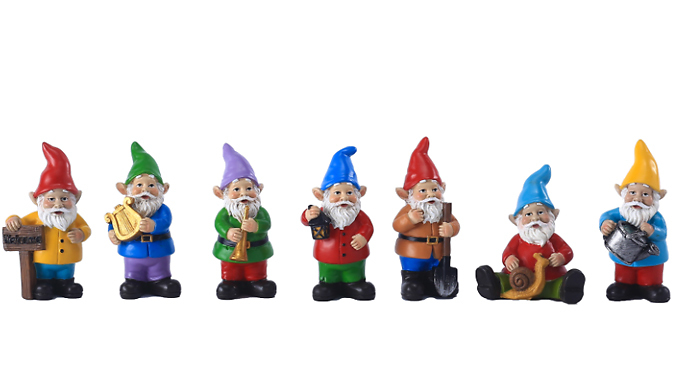 Mini Garden Gnome Ornaments - 4 or 7-Pack