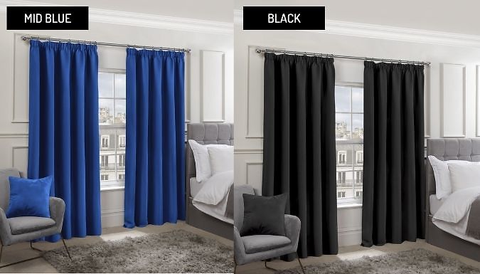 Thermal Blackout Curtains - 10 Colours, 7 Sizes