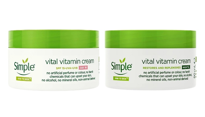 6-Pack Simple Vital Vitamin Cream Range - Day or Night!