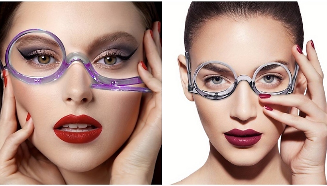 1, 2 or 4-Pack Magnifying Makeup Glasses with Flip-Down Readers - 4 Colours, 4 Options